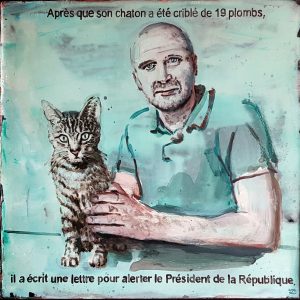 Après que son chaton a été criblé de 19 plombs, il a écrit une lettre pour alerter le Président de la République.