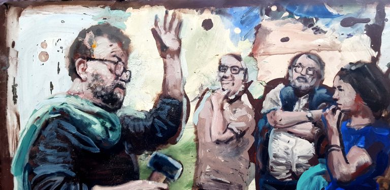 Détail — L&rsquo;artiste a expliqué pourquoi sa démarche consistait à casser des bidets, lavabos, cuvettes WC, etc