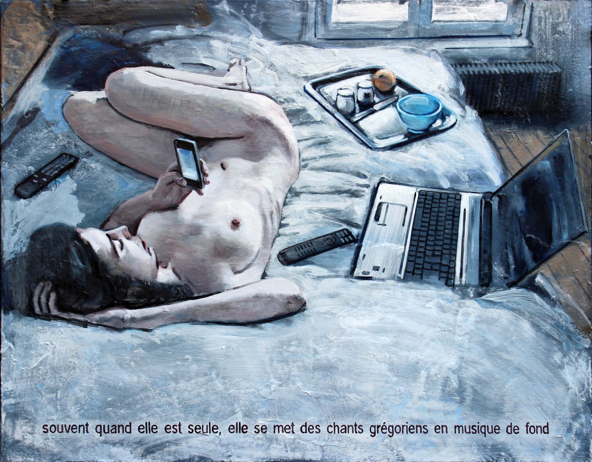 Souvent, quand elle est seule, elle se met des chants grégoriens en musique de fond.